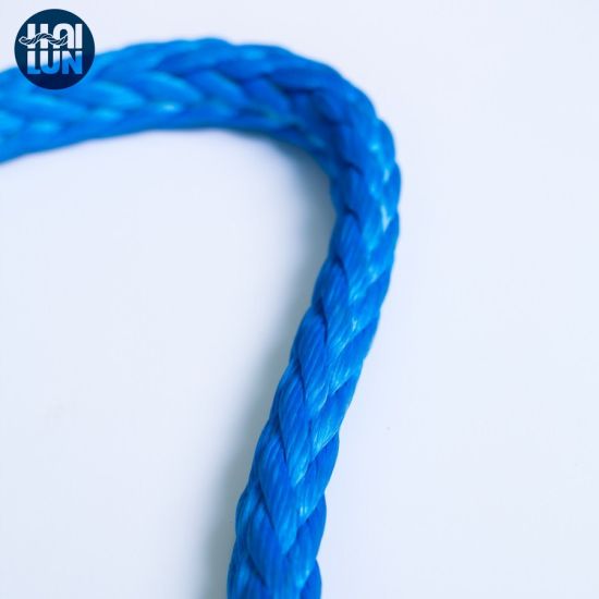 Polyester Cover 12 Strand Syntetisk UHMWPE / HMPE HMWPE Nylon Marine Towing Rope