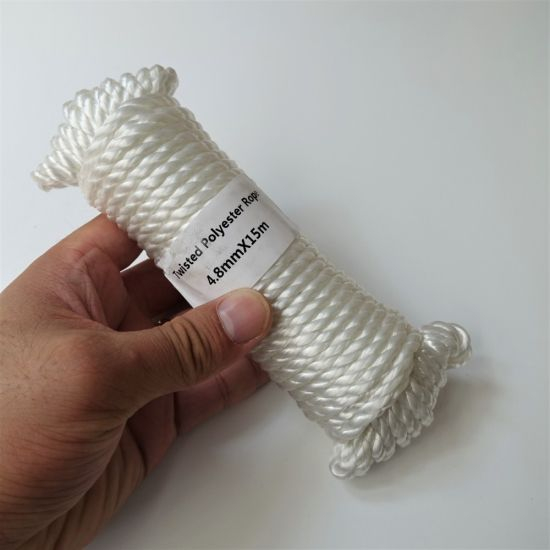4,8 mm 15m 3strand polyester vævet reb